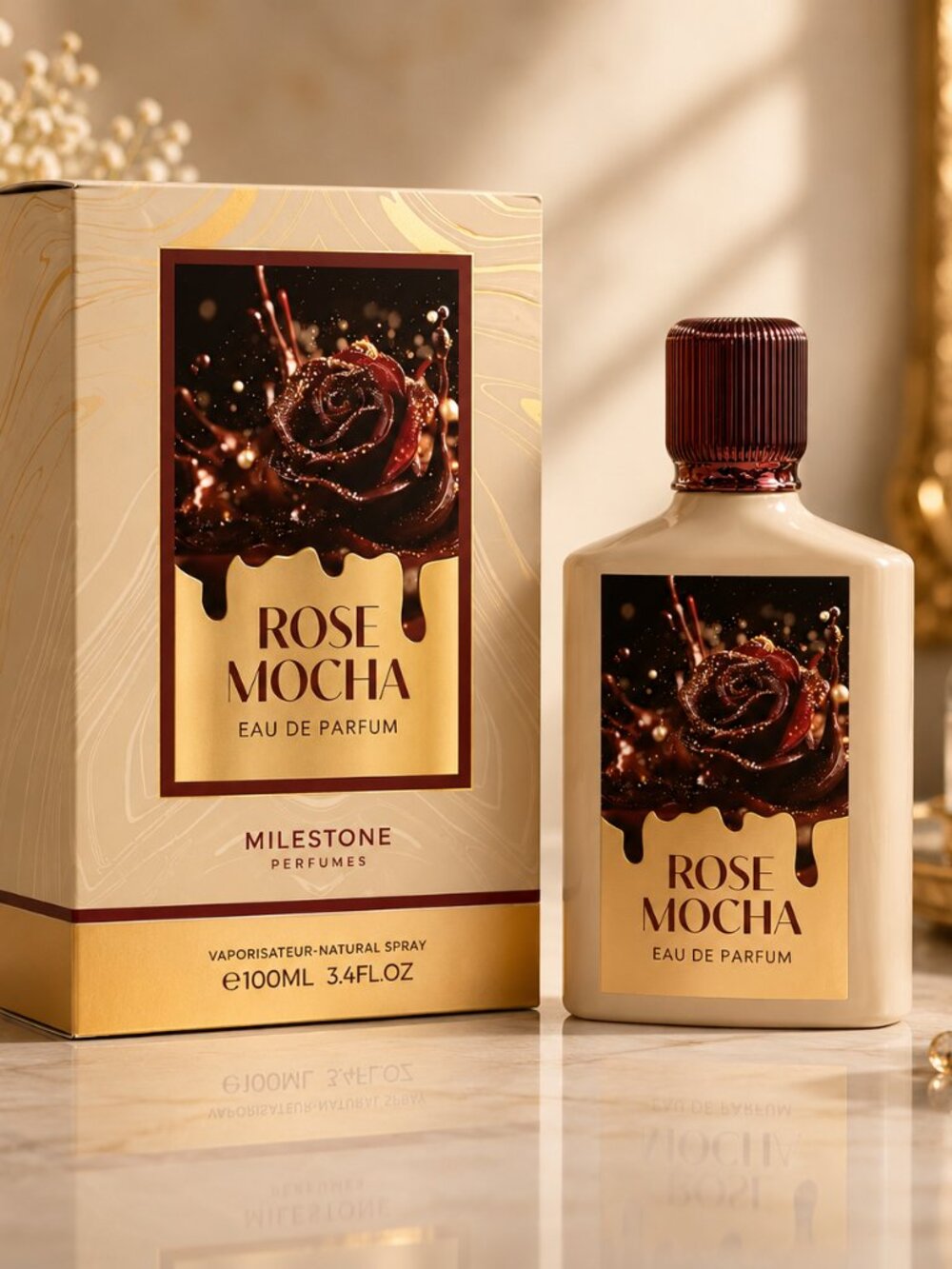 MILESTONE COLLECTION Rose Mocha Eau De Parfum For Woman 100ML 3.4 Oz